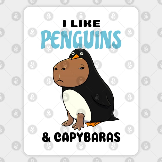 I Like Penguins and Capybaras Magnet by capydays